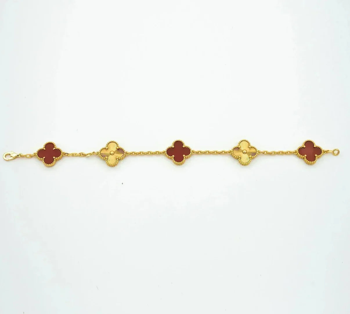 [Mystic-new] CLOVER 5 MOTIF RED CORNELIAN BRACELET COLLECTION