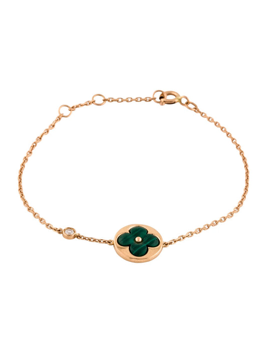 [Mystic]SUN MALACHITE 1 DIAMOND PINK GOLD BRACELET