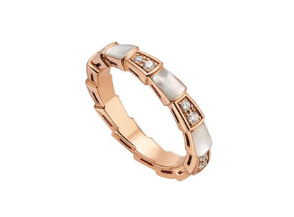[Mystic]SERPENTI RING PINK GOLD DIAMOND MOP 3MM