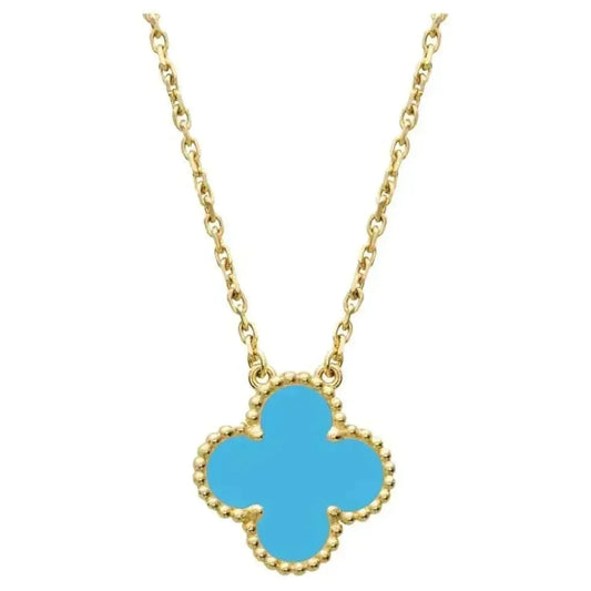 [Mystic]CLOVER 15MM VINTAGE TURQUOISE NECKLACE