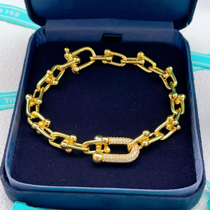 [Mystic]TF HORSESHOE BUCKLE DIAMOND BRACELET