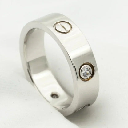 [Mystic]LOVE RING 5.5MM 3 DIAMONDS SILVER