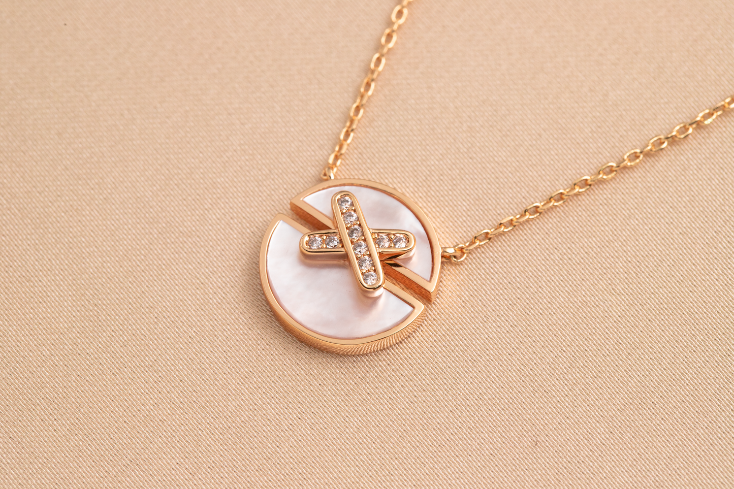 [Mystic]JEUX DE PINK GOLD DIAMOND NECKLACE