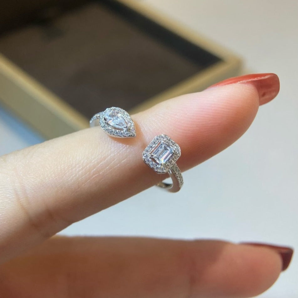 [Mystic JURI]MY TWIN TOI & MOI SILVER DIAMOND RING