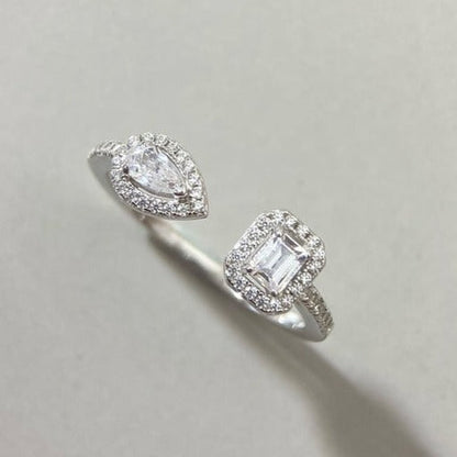 [Mystic JURI]MY TWIN TOI & MOI SILVER DIAMOND RING