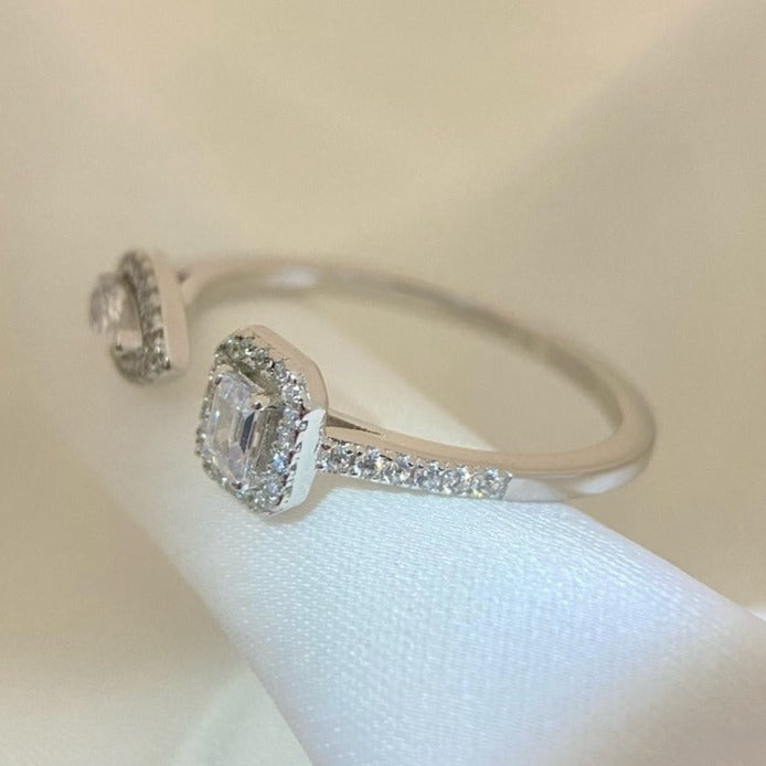 [Mystic JURI]MY TWIN TOI & MOI SILVER DIAMOND RING