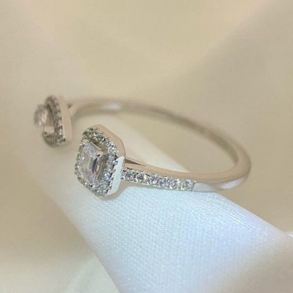 [Mystic JURI]MY TWIN TOI & MOI SILVER DIAMOND RING
