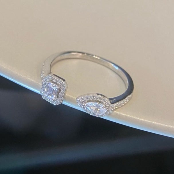 [Mystic JURI]MY TWIN TOI & MOI SILVER DIAMOND RING