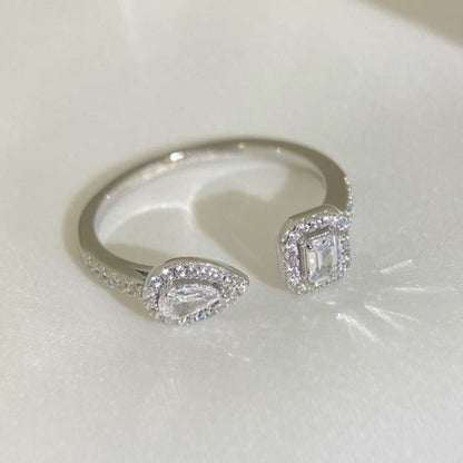 [Mystic JURI]MY TWIN TOI & MOI SILVER DIAMOND RING