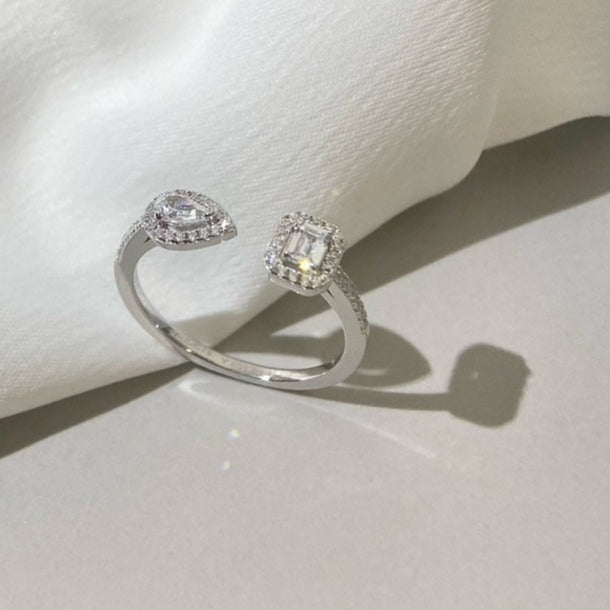 [Mystic JURI]MY TWIN TOI & MOI SILVER DIAMOND RING