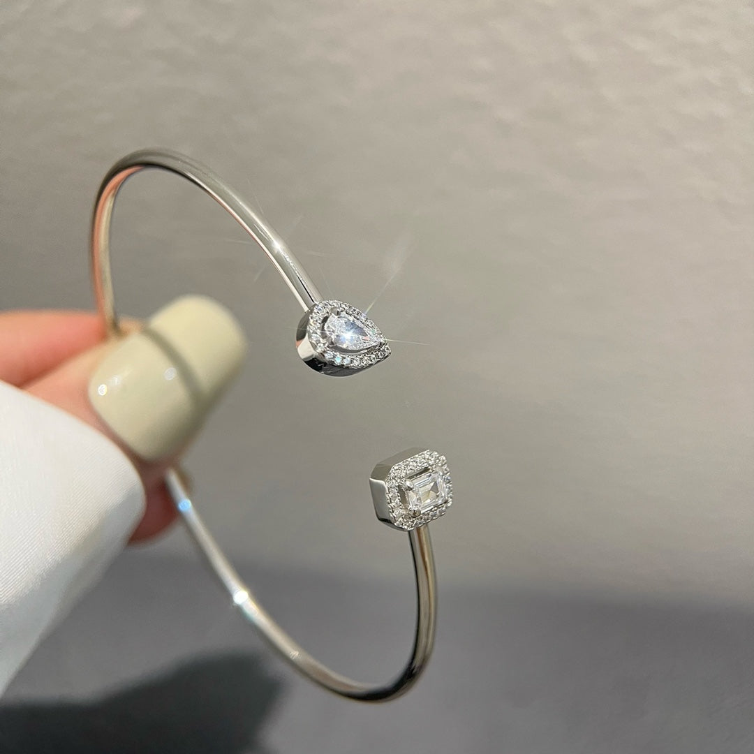 [Mystic JURI]JONC FLEX MY TWIN TOI & MOI SILVER DIAMOND BRACELET