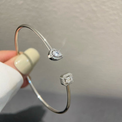 [Mystic JURI]JONC FLEX MY TWIN TOI & MOI SILVER DIAMOND BRACELET
