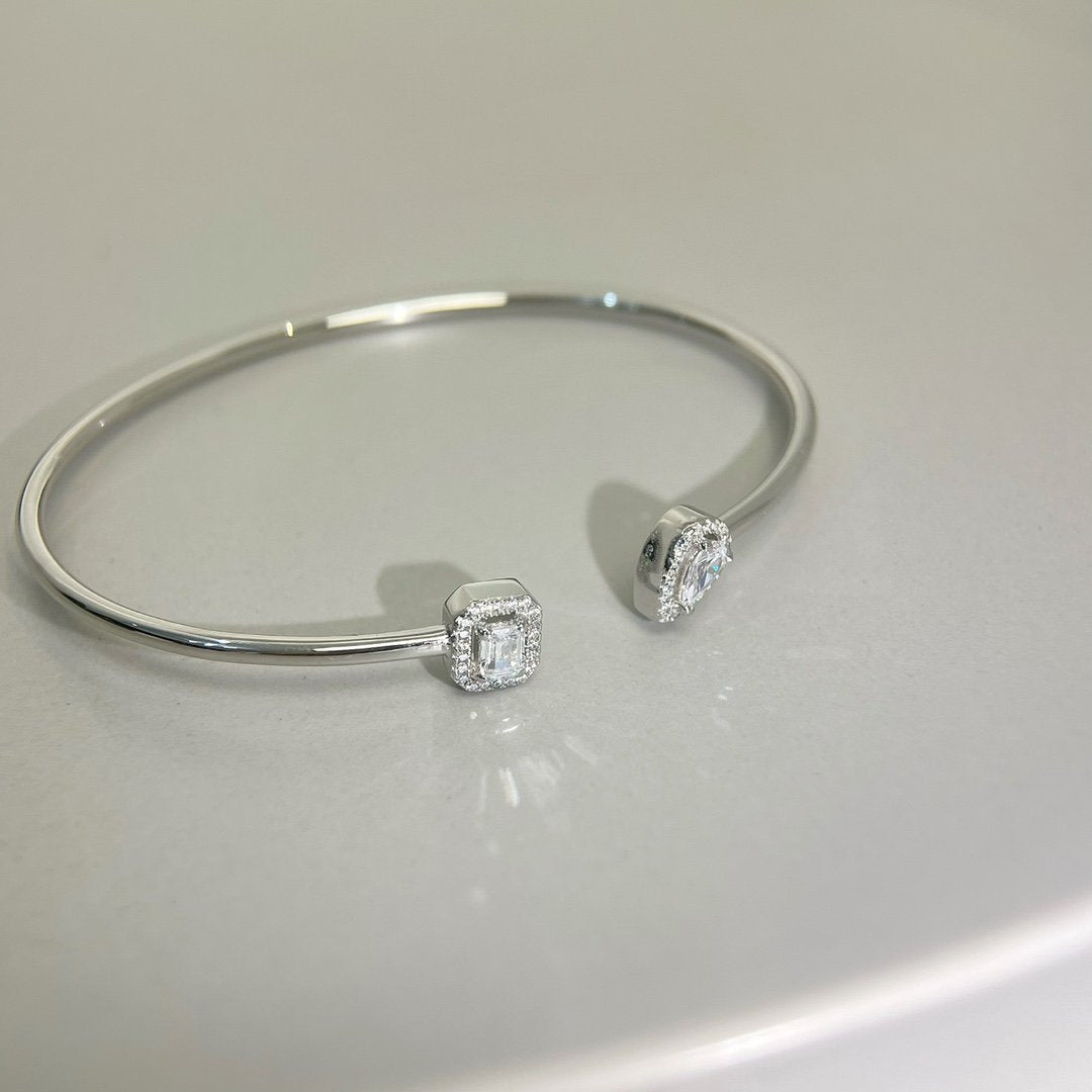 [Mystic JURI]JONC FLEX MY TWIN TOI & MOI SILVER DIAMOND BRACELET