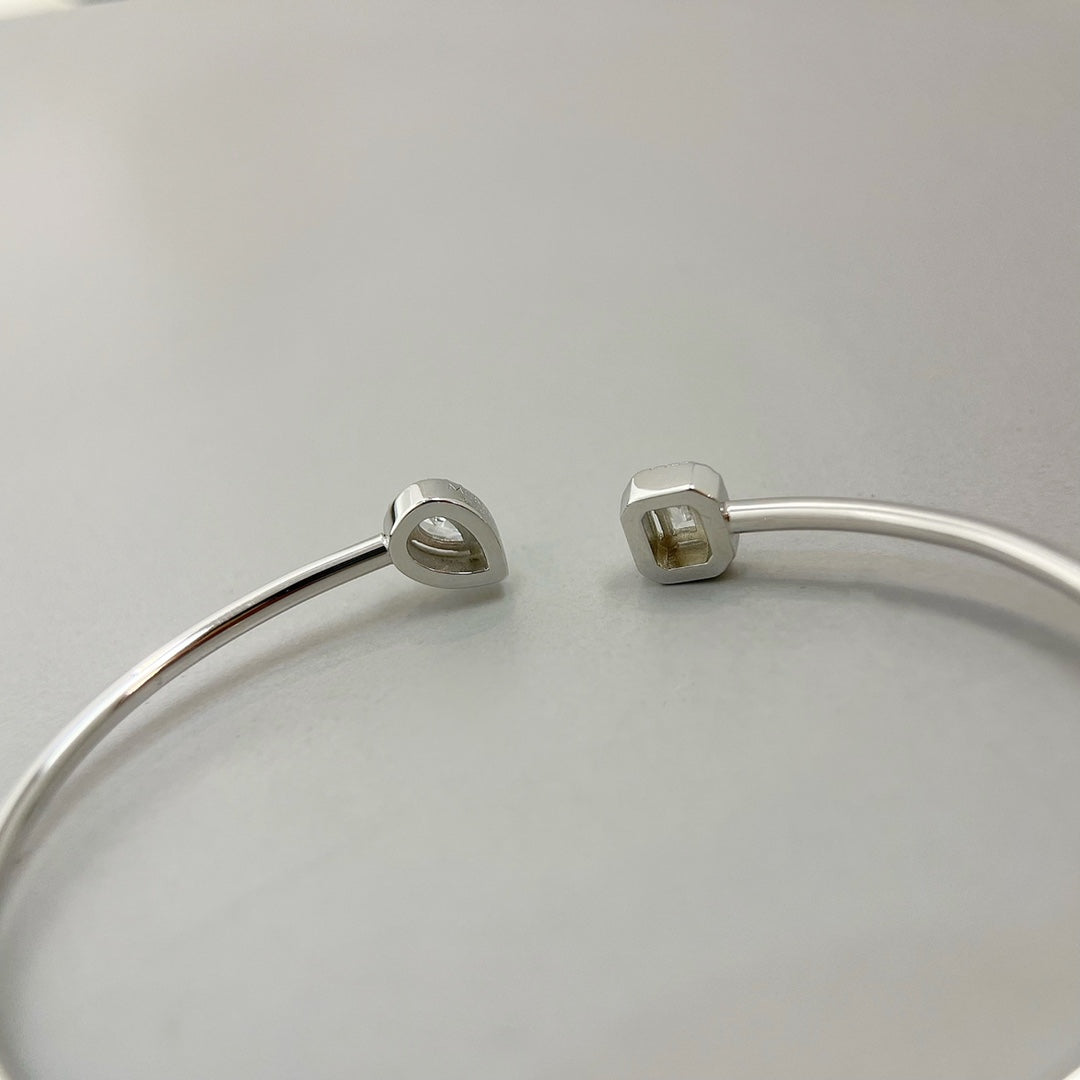 [Mystic JURI]JONC FLEX MY TWIN TOI & MOI SILVER DIAMOND BRACELET