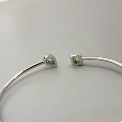 [Mystic JURI]JONC FLEX MY TWIN TOI & MOI SILVER DIAMOND BRACELET