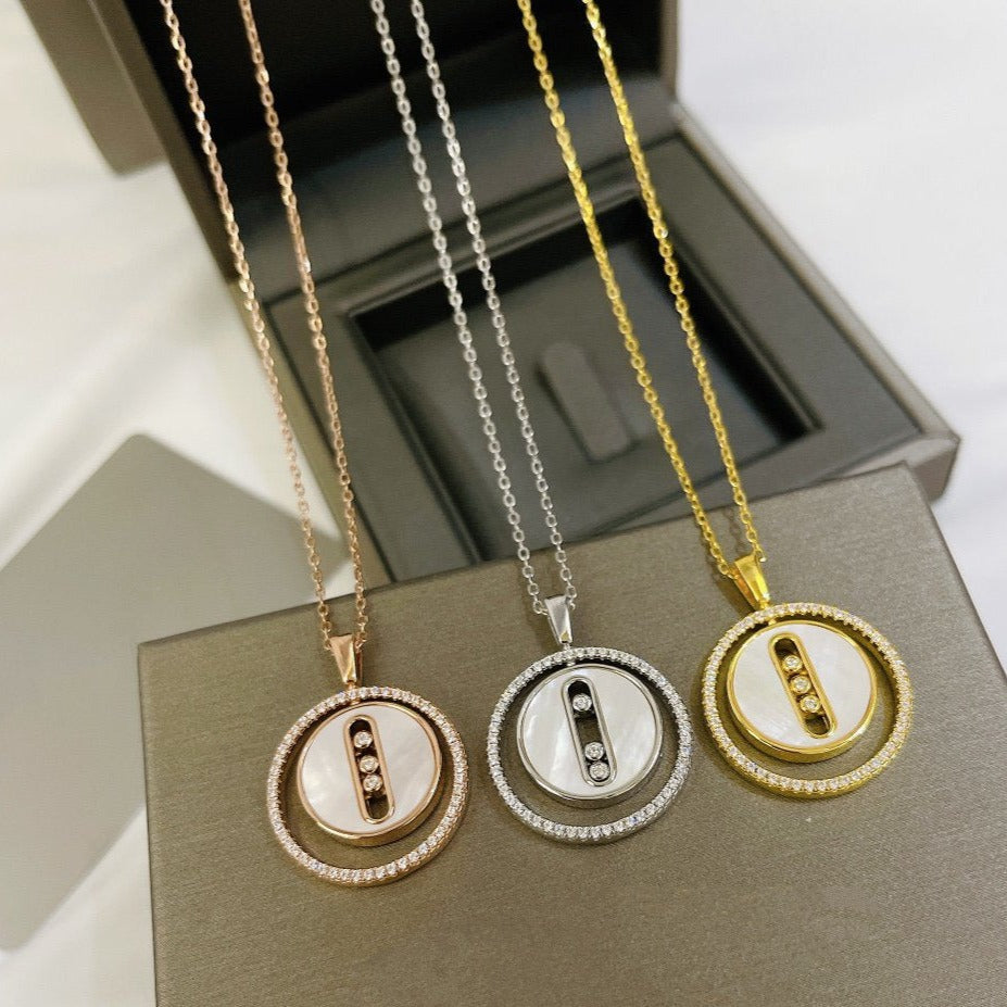 [Mystic JURI]Mystic MOVE MM NACRE BLANCHE DIAMOND NECKLACE