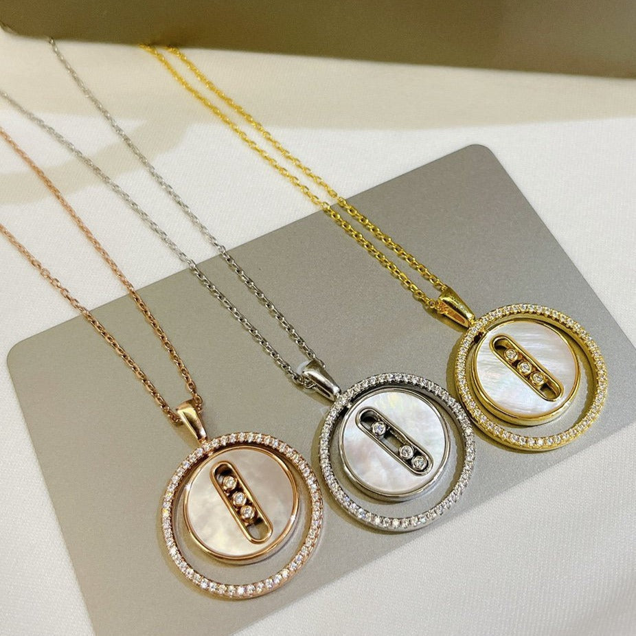 [Mystic JURI]Mystic MOVE MM NACRE BLANCHE DIAMOND NECKLACE