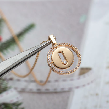 [Mystic JURI]Mystic MOVE PM NECKLACE PINK GOLD DIAMOND
