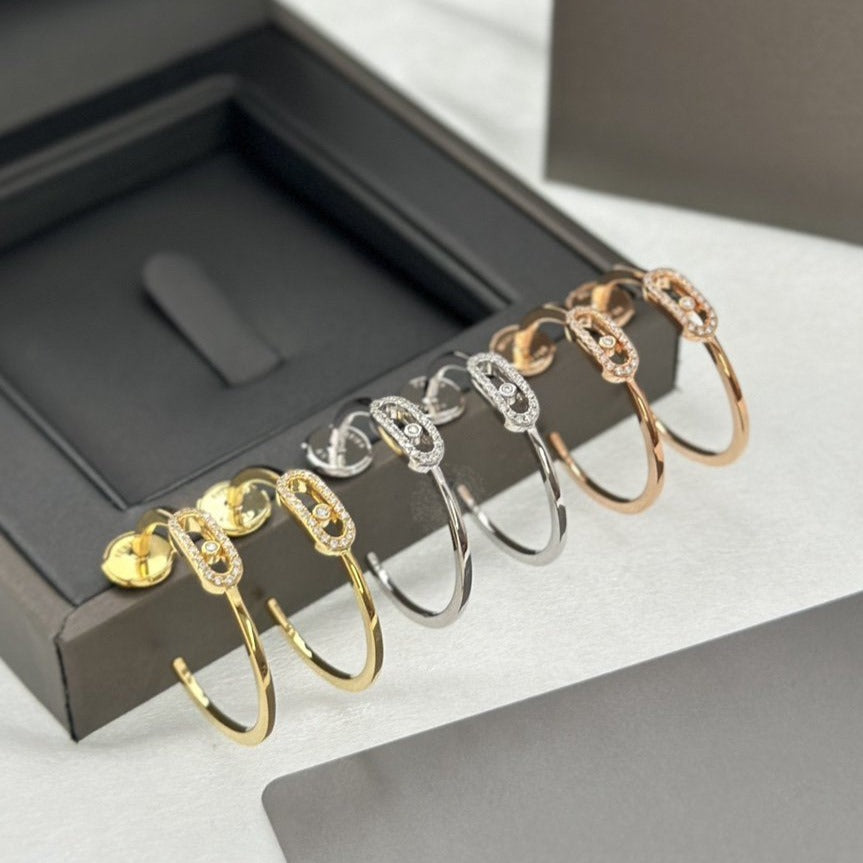[Mystic JURI]CREOLES MOVE UNO PM DIAMOND EARRINGS