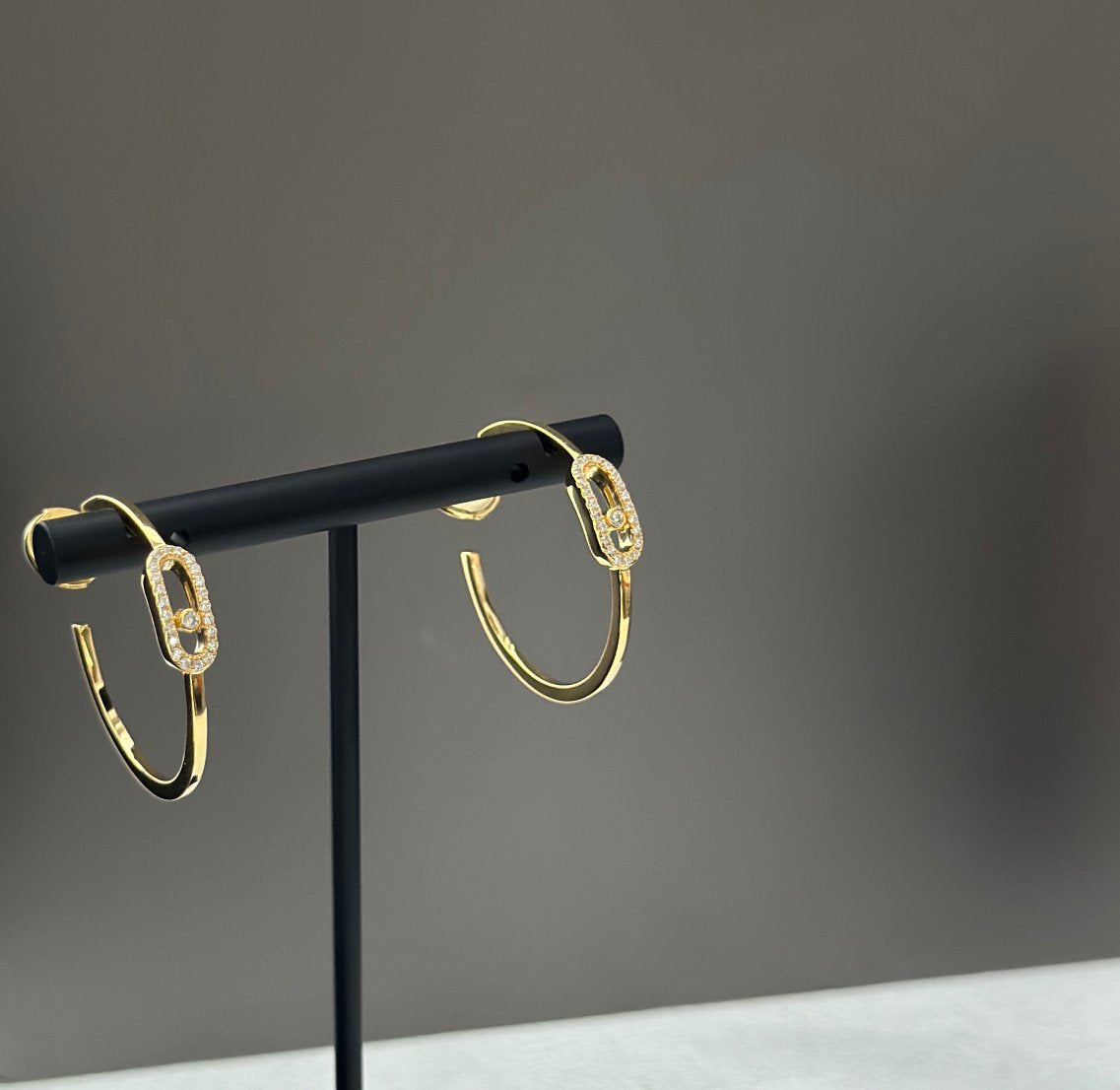 [Mystic JURI]CREOLES MOVE UNO PM DIAMOND EARRINGS