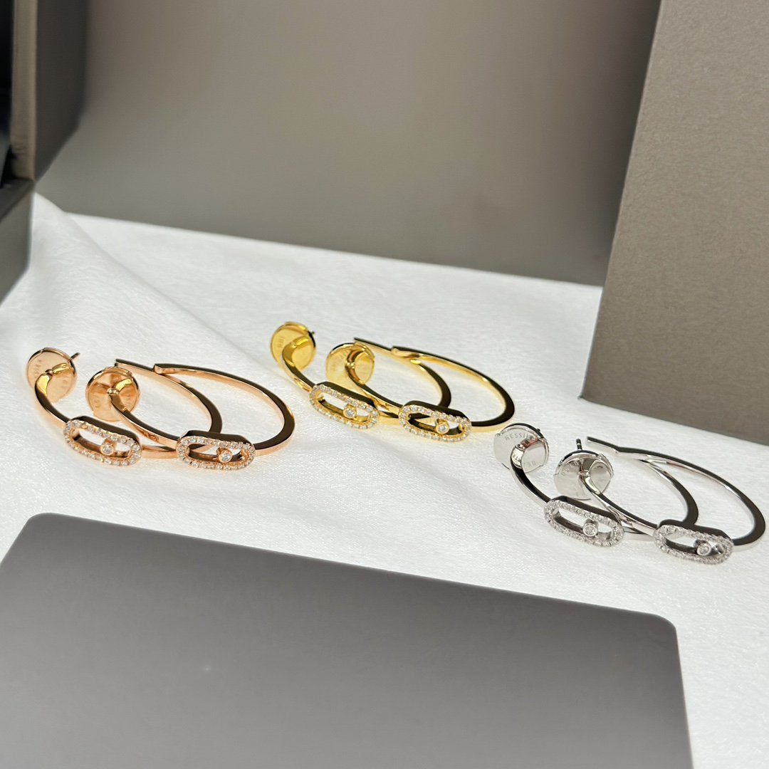 [Mystic JURI]CREOLES MOVE UNO PM DIAMOND EARRINGS