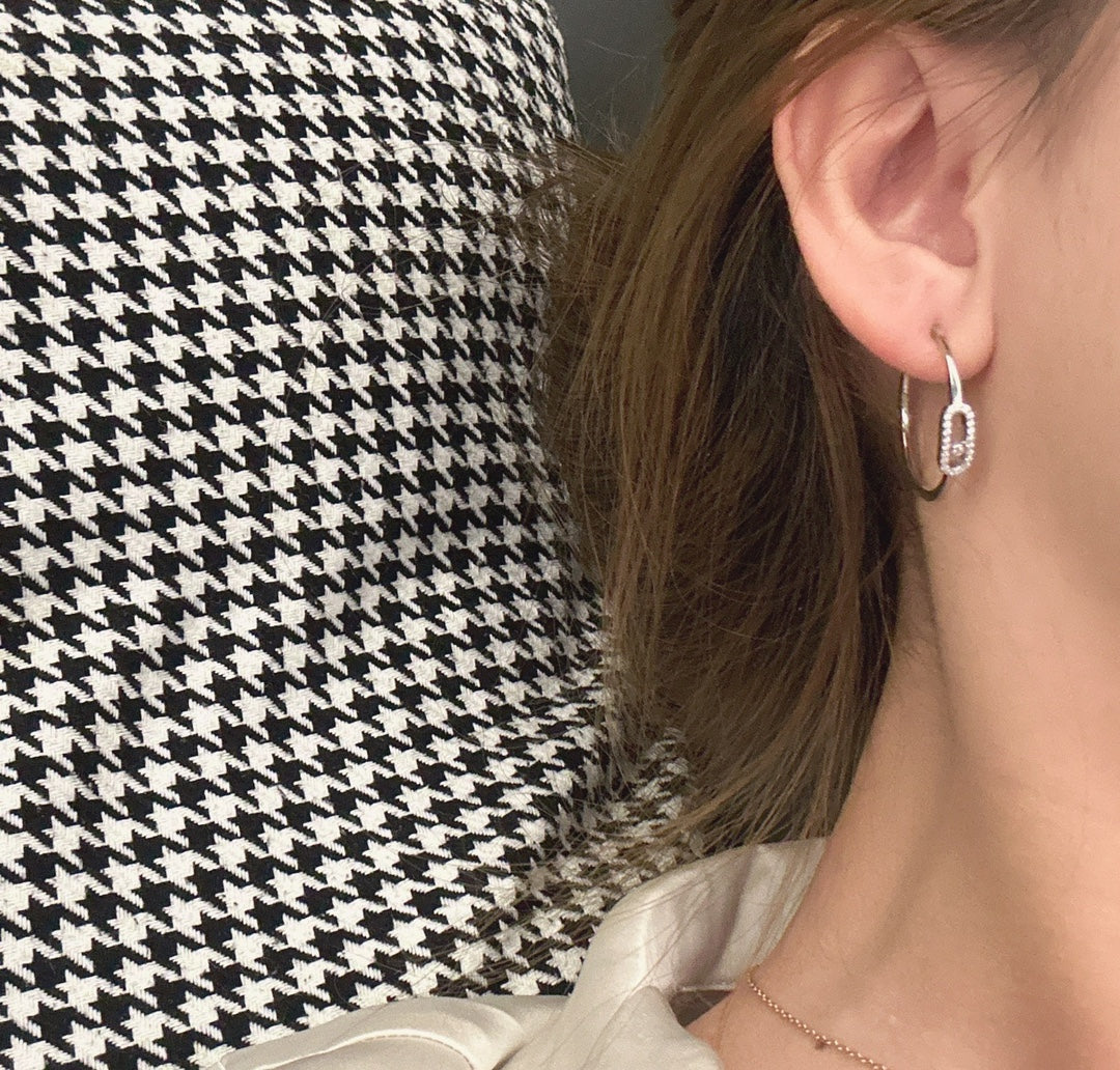 [Mystic JURI]CREOLES MOVE UNO PM DIAMOND EARRINGS