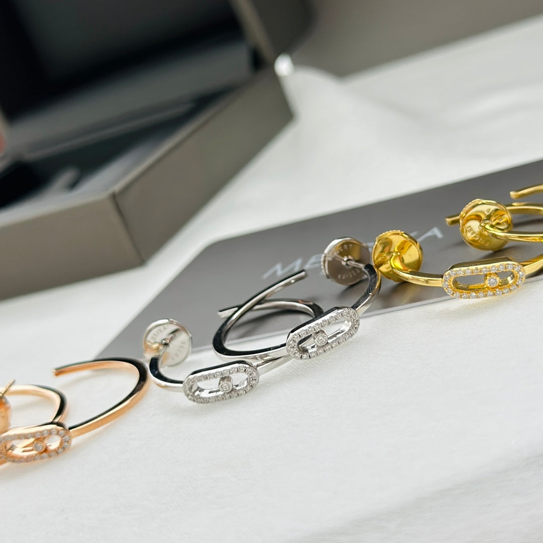 [Mystic JURI]CREOLES MOVE UNO PM DIAMOND EARRINGS