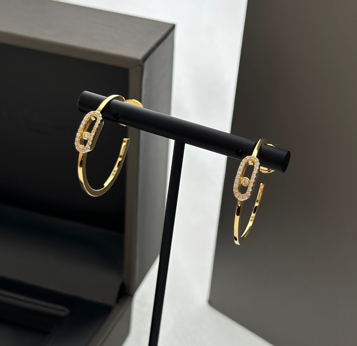 [Mystic JURI]CREOLES MOVE UNO PM DIAMOND EARRINGS