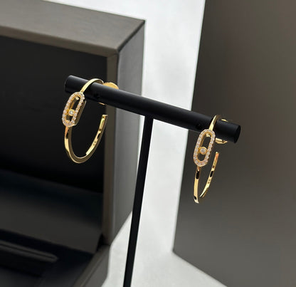 [Mystic JURI]CREOLES MOVE UNO PM DIAMOND EARRINGS