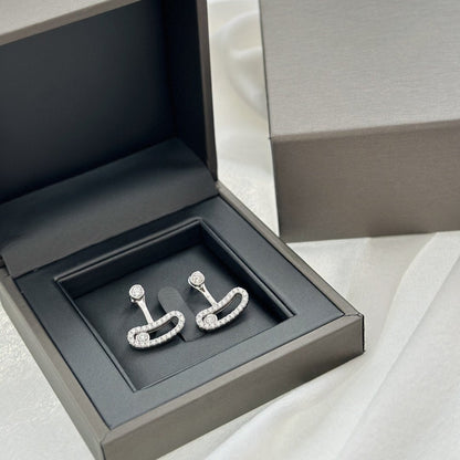 [Mystic JURI]MOVE UNO SILVER DIAMOND EARRINGS