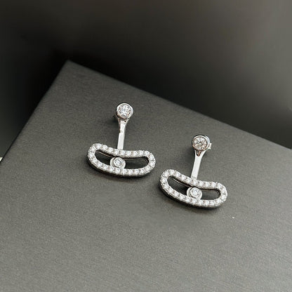 [Mystic JURI]MOVE UNO SILVER DIAMOND EARRINGS