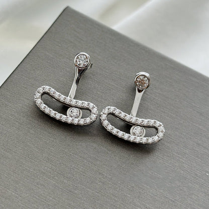 [Mystic JURI]MOVE UNO SILVER DIAMOND EARRINGS
