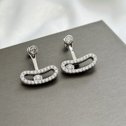 [Mystic JURI]MOVE UNO SILVER DIAMOND EARRINGS