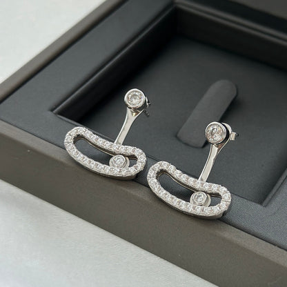 [Mystic JURI]MOVE UNO SILVER DIAMOND EARRINGS