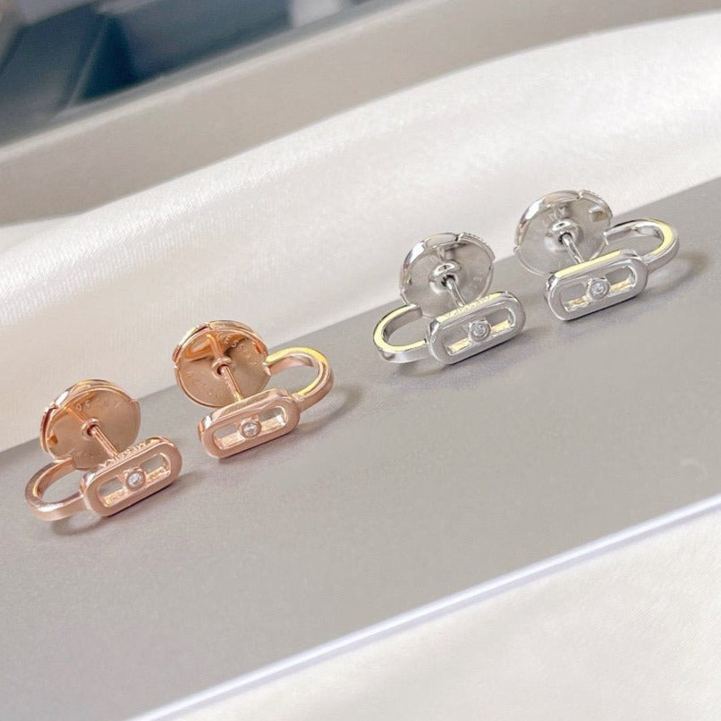 [Mystic JURI]CREOLES MOVE UNO MINI 1 DIAMOND EARRINGS