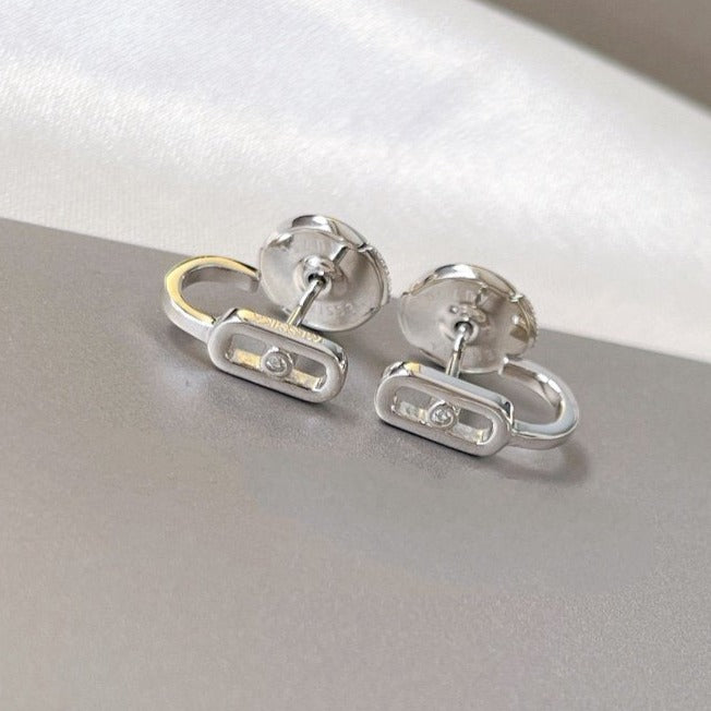 [Mystic JURI]CREOLES MOVE UNO MINI 1 DIAMOND EARRINGS