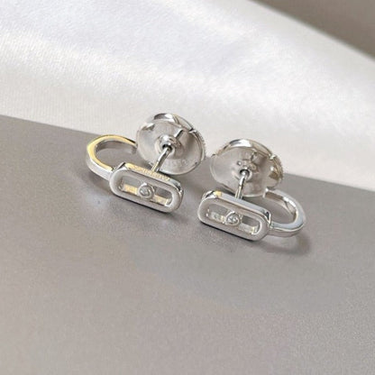 [Mystic JURI]CREOLES MOVE UNO MINI 1 DIAMOND EARRINGS