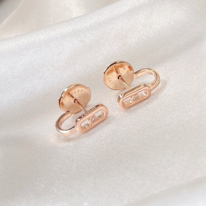 [Mystic JURI]CREOLES MOVE UNO MINI 1 DIAMOND EARRINGS