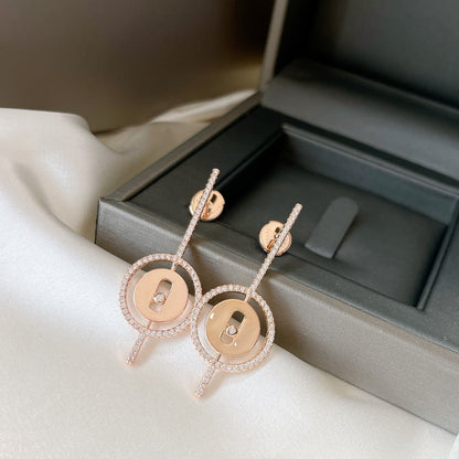 [Mystic JURI]Mystic MOVE ARROW PINK GOLD DIAMOND EARRINGS