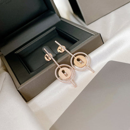 [Mystic JURI]Mystic MOVE ARROW PINK GOLD DIAMOND EARRINGS