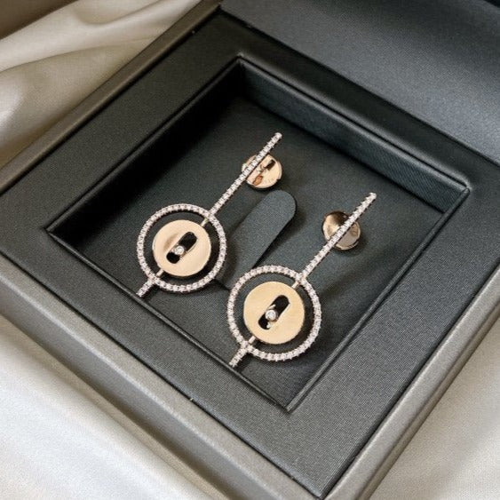 [Mystic JURI]Mystic MOVE ARROW PINK GOLD DIAMOND EARRINGS