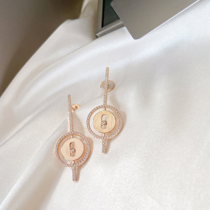 [Mystic JURI]Mystic MOVE ARROW PINK GOLD DIAMOND EARRINGS