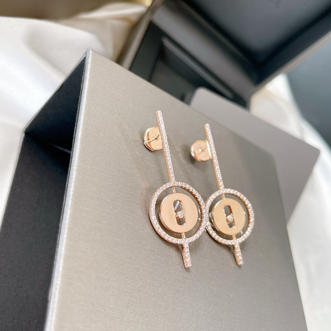 [Mystic JURI]Mystic MOVE ARROW PINK GOLD DIAMOND EARRINGS