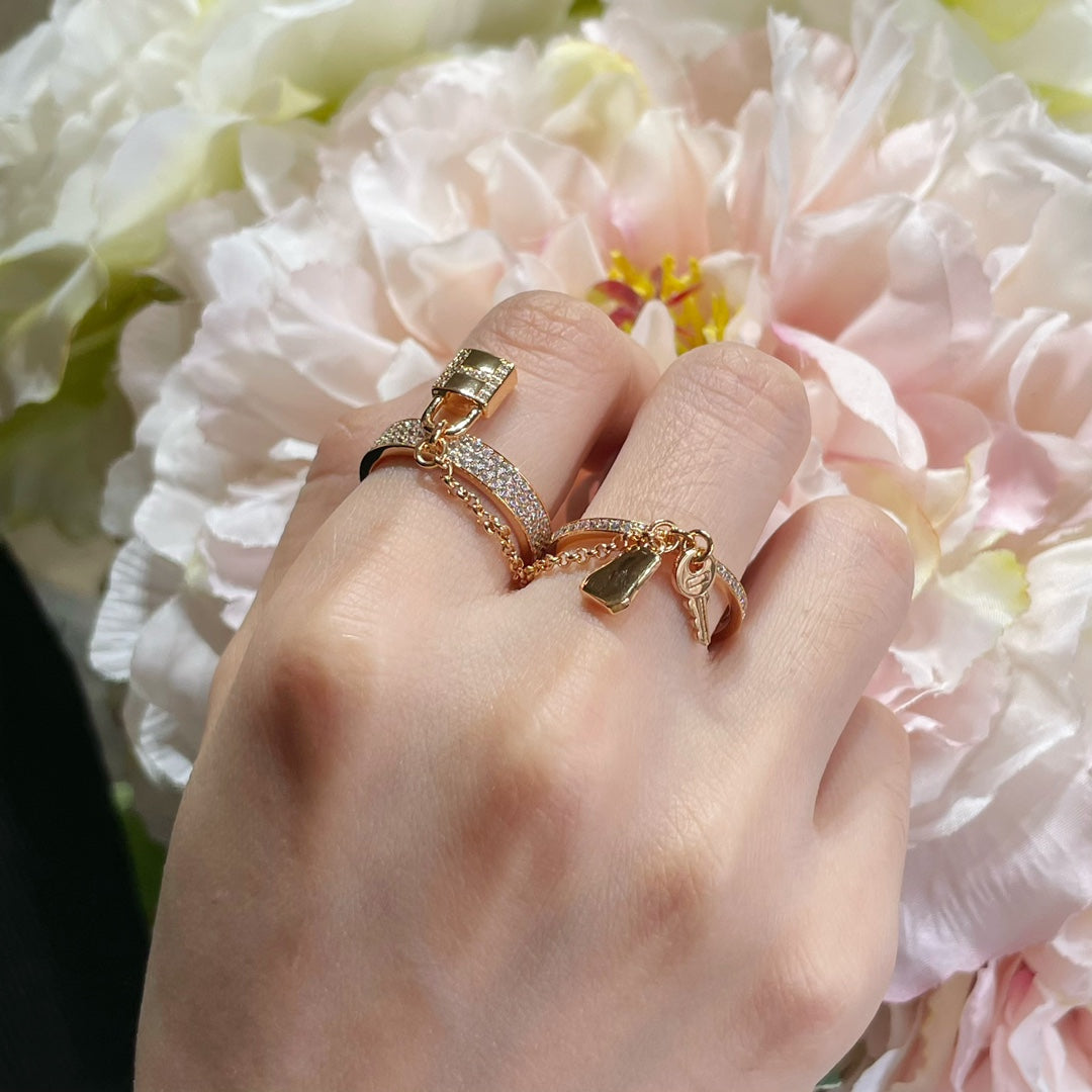 [ミスティック]HM ケリー クロシェット ダブルリング ダイヤモンド付き