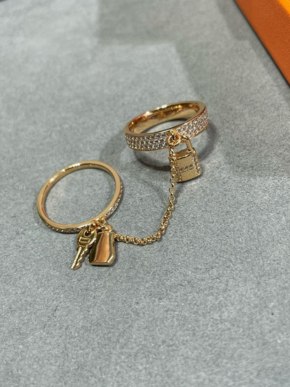 [ミスティック]HM ケリー クロシェット ダブルリング ダイヤモンド付き