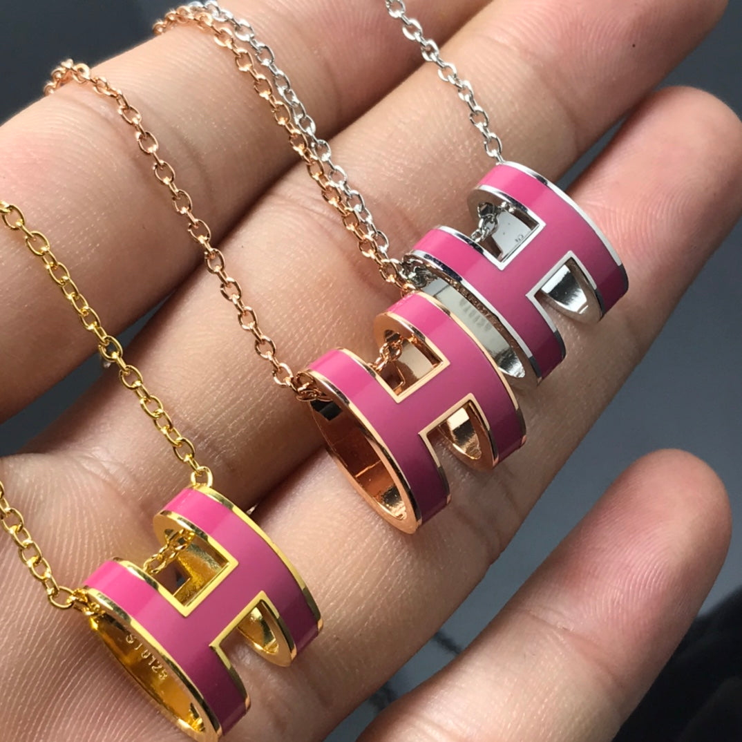 [Mystic]H NECKLACE PINK