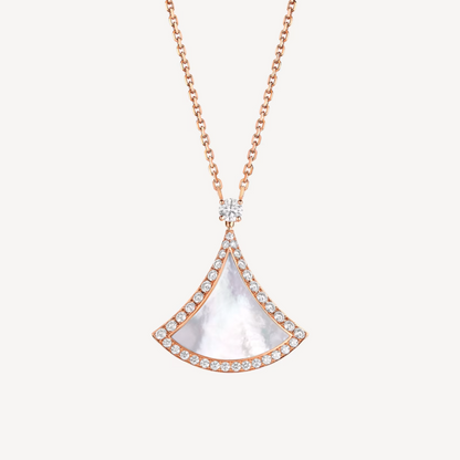 [Mystic]DREAM MOP DIAMOND PAVED PINK GOLD NECKLACE