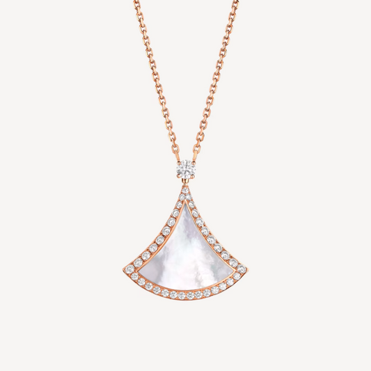 [Mystic]DREAM MOP DIAMOND PAVED PINK GOLD NECKLACE