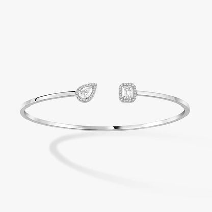 [Mystic JURI]JONC FLEX MY TWIN TOI & MOI SILVER DIAMOND BRACELET