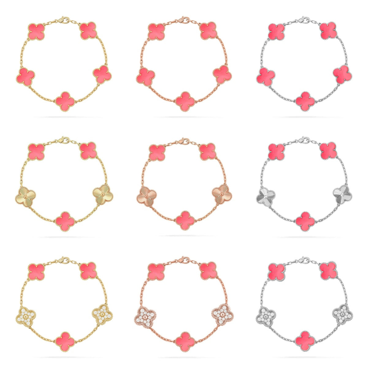 [Mystic] CLOVER 5 MOTIFS  PINK MOP BRACELET COLLECTION